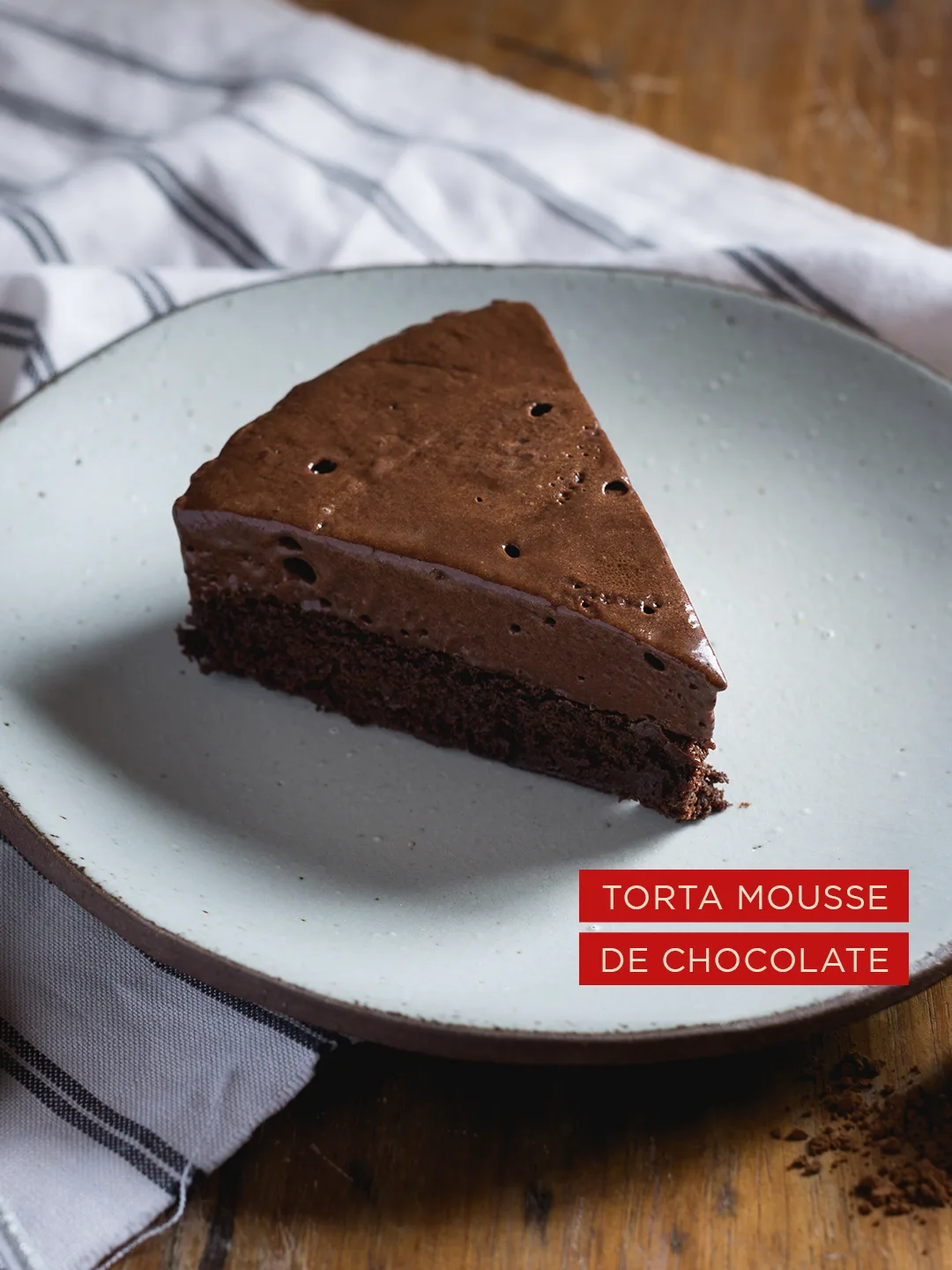Fatia de torta mousse de chocolate